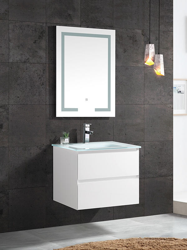 60cm White Small Wall Hung Bathroom cabinet set