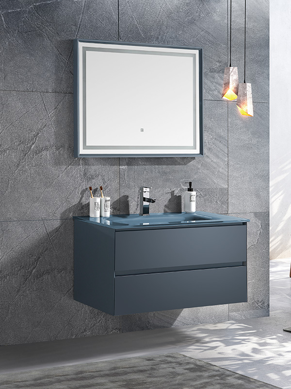 100cm Wall Hung Bathroom cabinet set with Glass basin