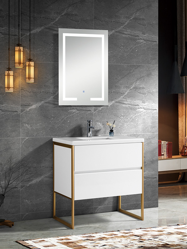 Floor standing Bathroom cabinet set with LED mirror