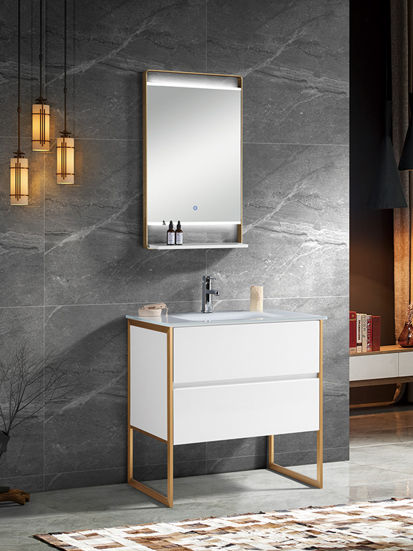 Floor standing Bathroom cabinet set with LED mirror
