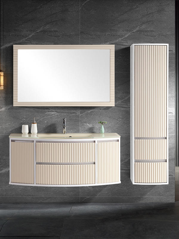 120cm White Wall Hung Bathroom cabinet set, Single bowl with overflow hole