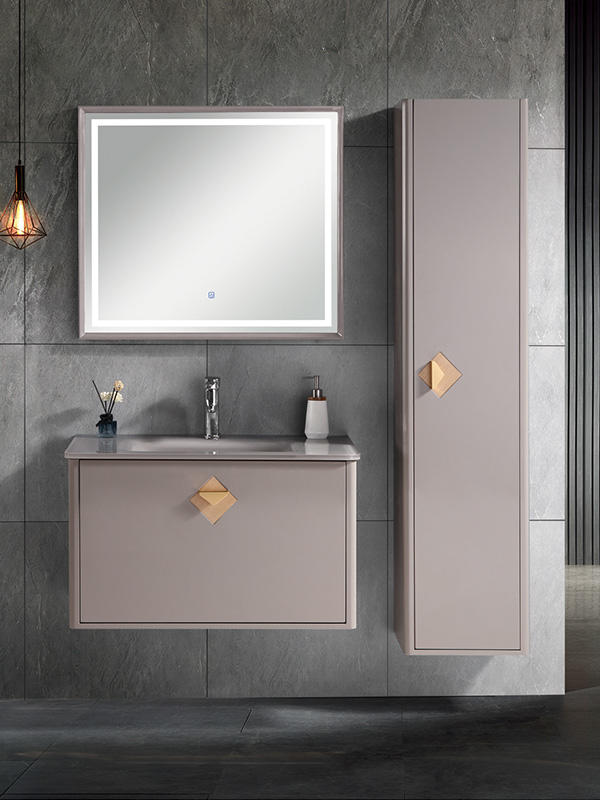 Modern Elegent Wall Hung Bathroom cabinet set  Glass counter top