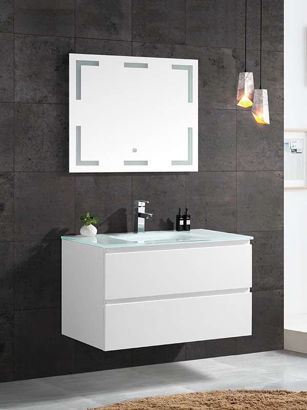 80cm White Wall Hung Bathroom cabinet set, Single bowl