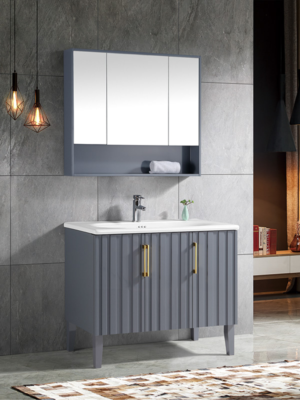Solidwood Floor standing Bathroom cabinet set with Mirror cabinet
