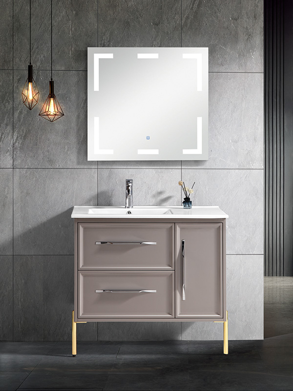 Floor standing Bathroom cabinet set with Ceramic basin