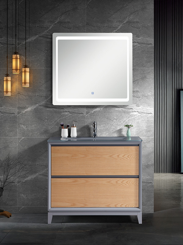 Floor standing Bathroom cabinet set with Ceramic basin