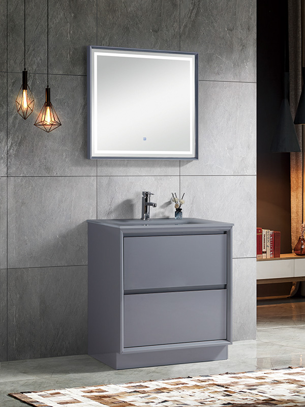 Floor standing Bathroom cabinet set with Glass basin