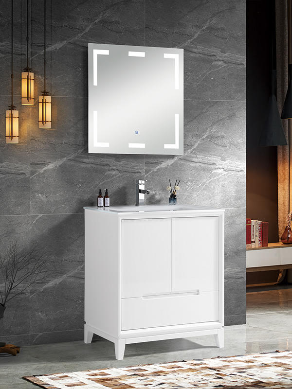 Floor standing Bathroom cabinet set with Glass basin