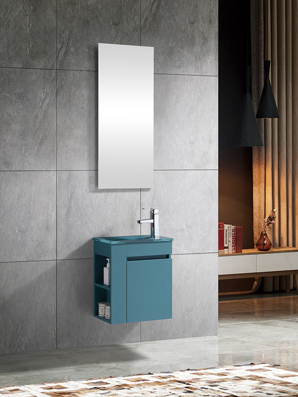 Small Slim Modern Elegent Wall Hung Bathroom cabinet set