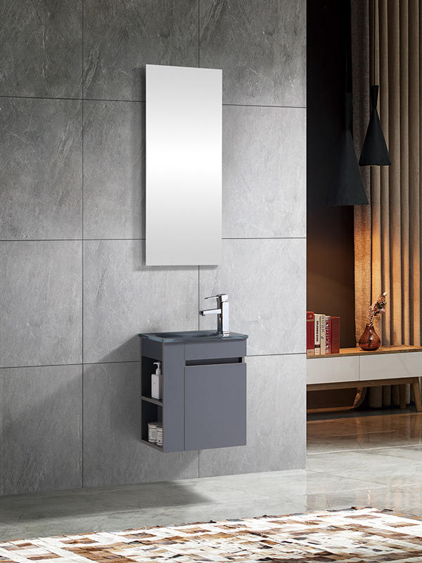 Small Slim Modern Elegent Wall Hung Bathroom cabinet set