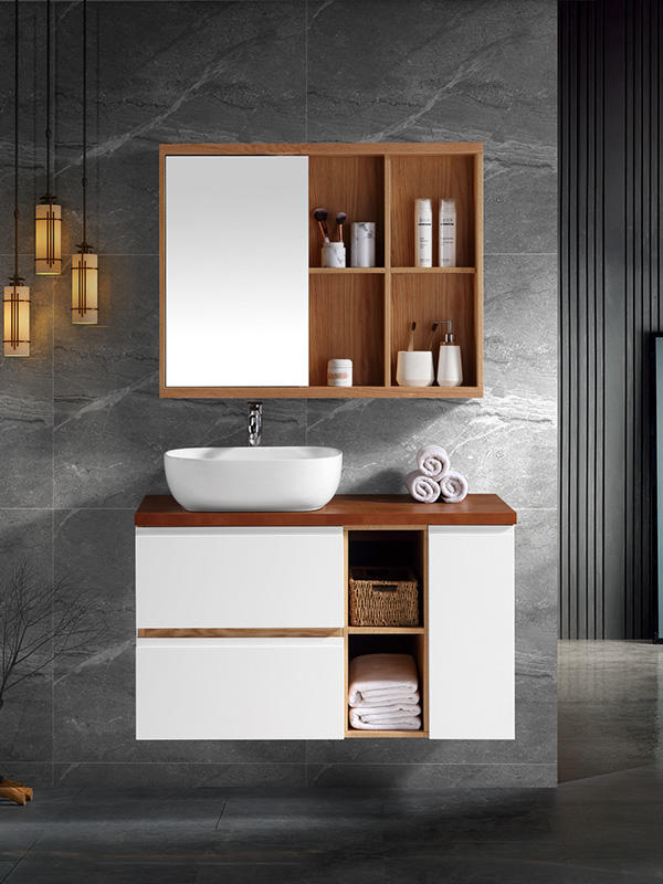 Classic Wall Hung Bathroom cabinet set with Ceramic basin