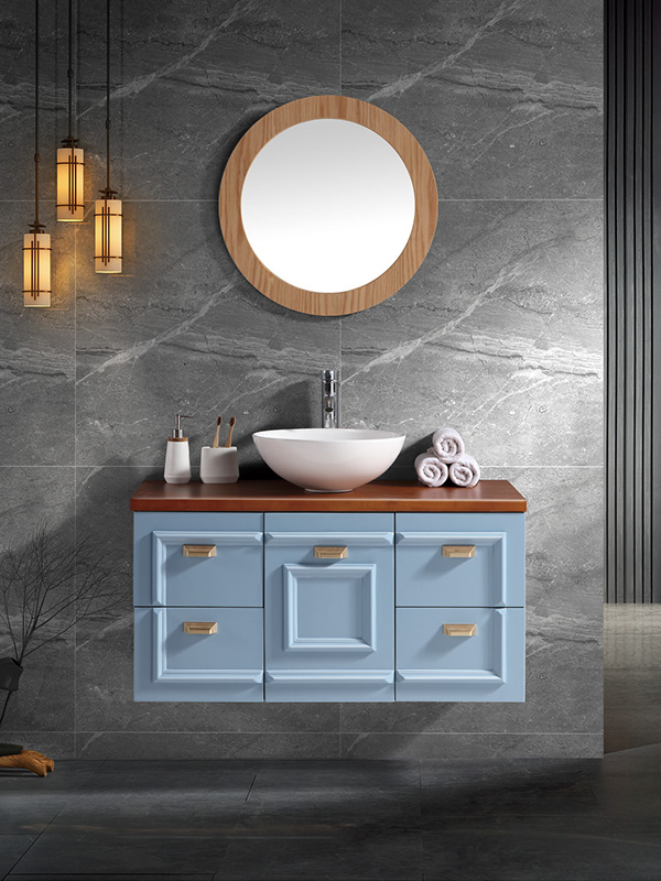 Classic Wall Hung Bathroom cabinet set with Ceramic basin