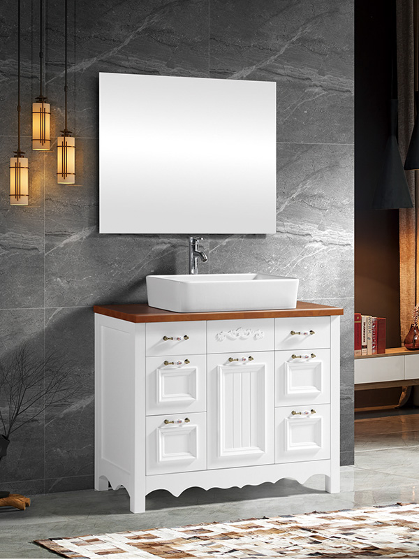 Floor standing Bathroom cabinet set with Ceramic basin