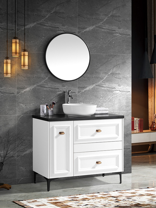 Floor standing Bathroom cabinet set with Ceramic basin