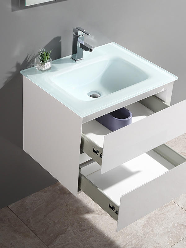 60cm White Small Wall Hung Bathroom cabinet set