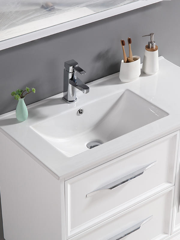 90CM Modern Elegent Wall Hung Bathroom cabinet set with Ceramic basin