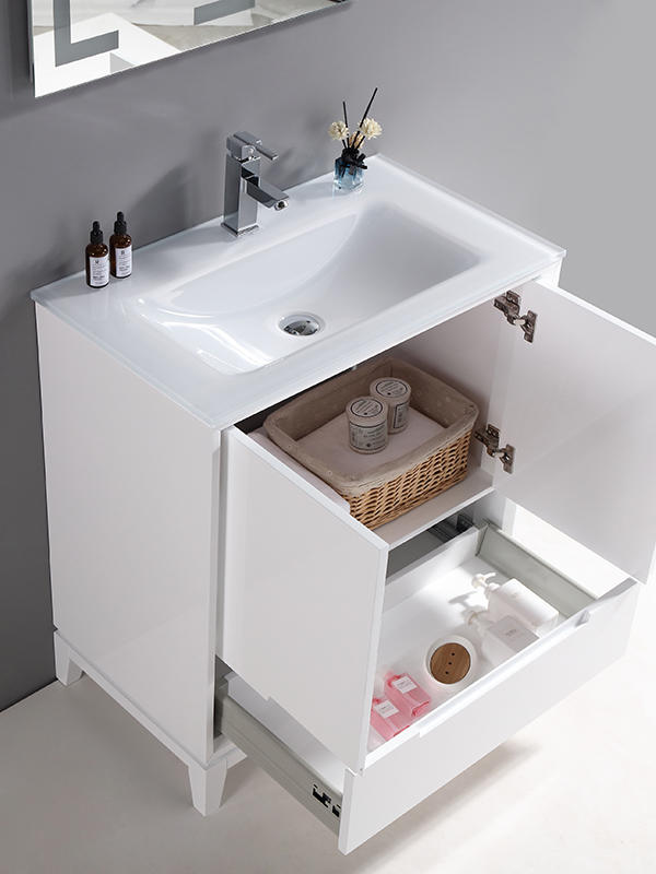 Floor standing Bathroom cabinet set with Glass basin
