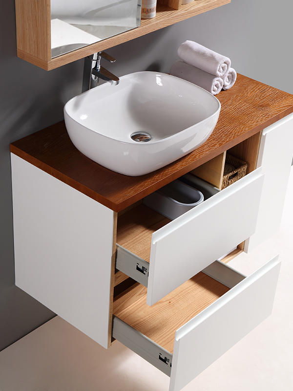 Classic Wall Hung Bathroom cabinet set with Ceramic basin