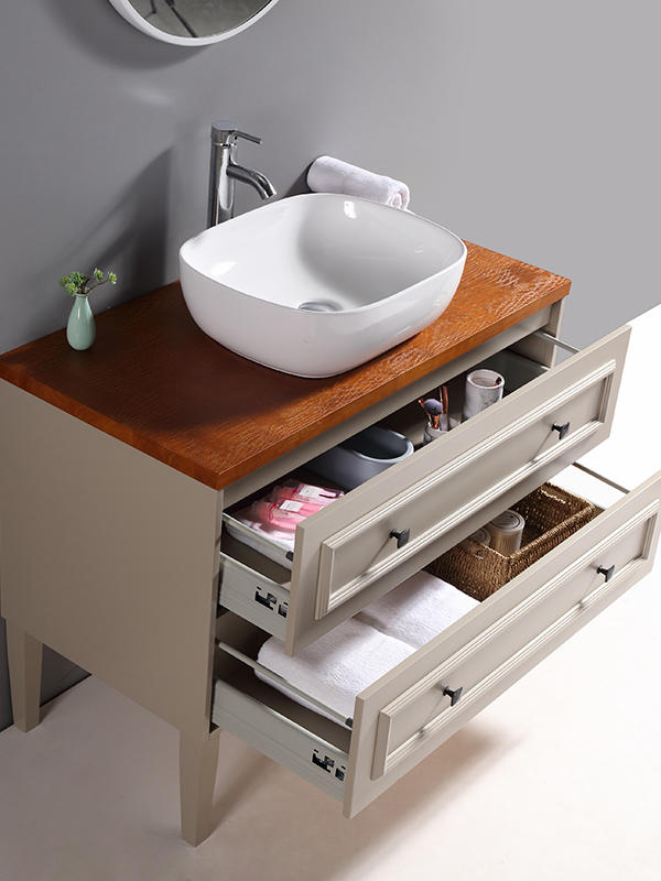 Floor standing Bathroom cabinet set with Ceramic basin