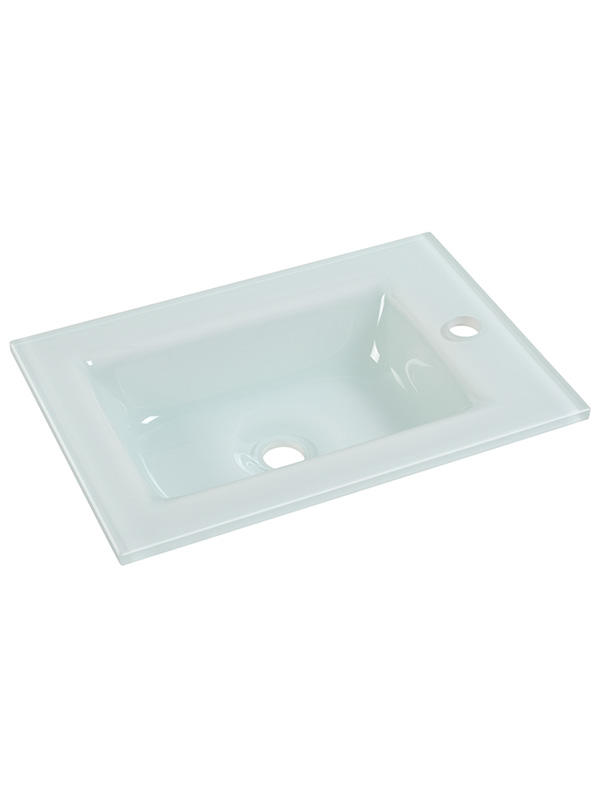 50cm Extra clear glass White Glass counter basin Bathroom sinks