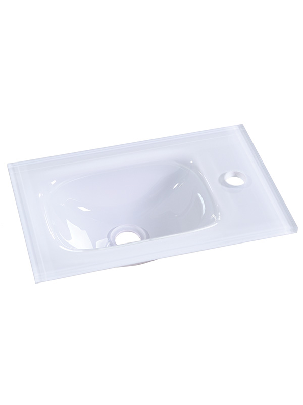 43cm White Small Glass basin Bathroom sinks