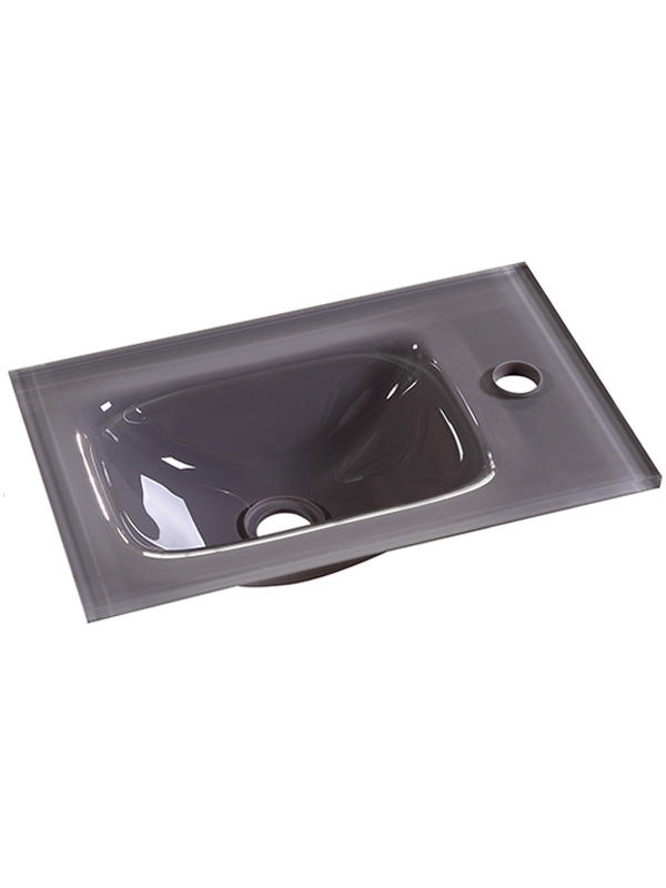 43cm Light grey Small Glass basin Bathroom sinks