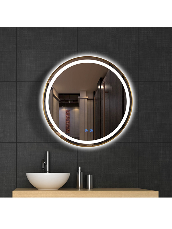 Smart control Round LED bathroom mirror with light