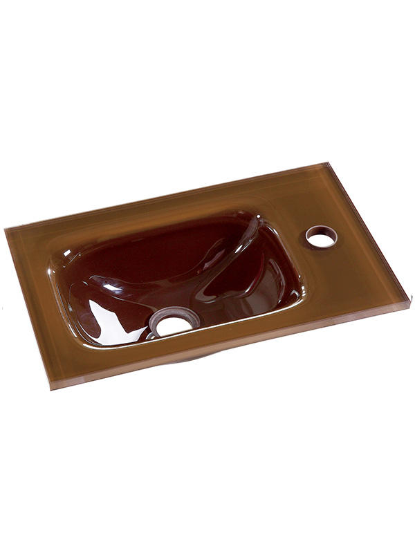 43cm Brown Small Glass basin Bathroom sinks