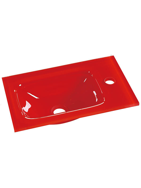43cm Red Small Glass basin Bathroom sinks