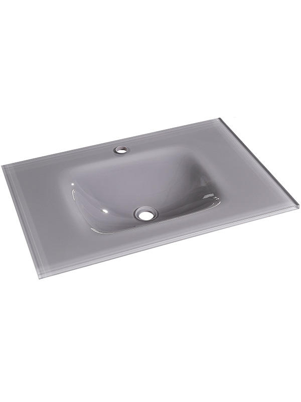 75cm Grey Extra clear Glass counter basin Bathroom sinks