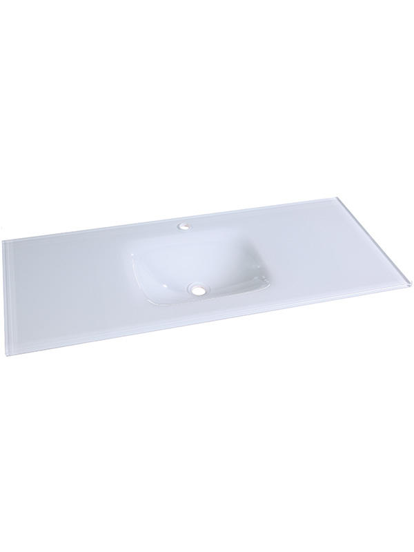 120cm Matt Extra clear Glass counter basin with Single bowl
