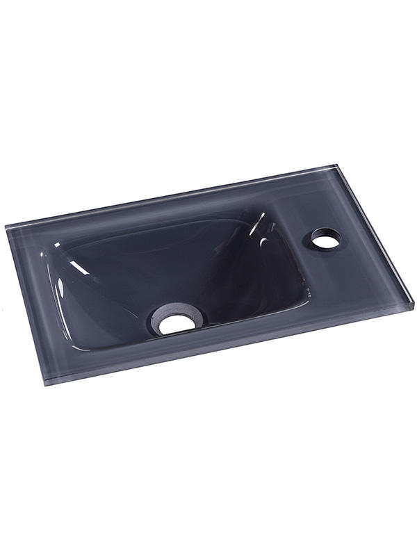 43cm Dark grey Small Glass basin Bathroom sinks