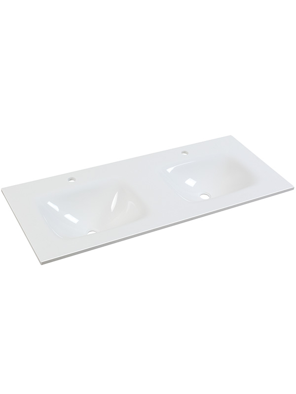 120cm Pure White Phoenix stone Double bowls Bathroom sinks