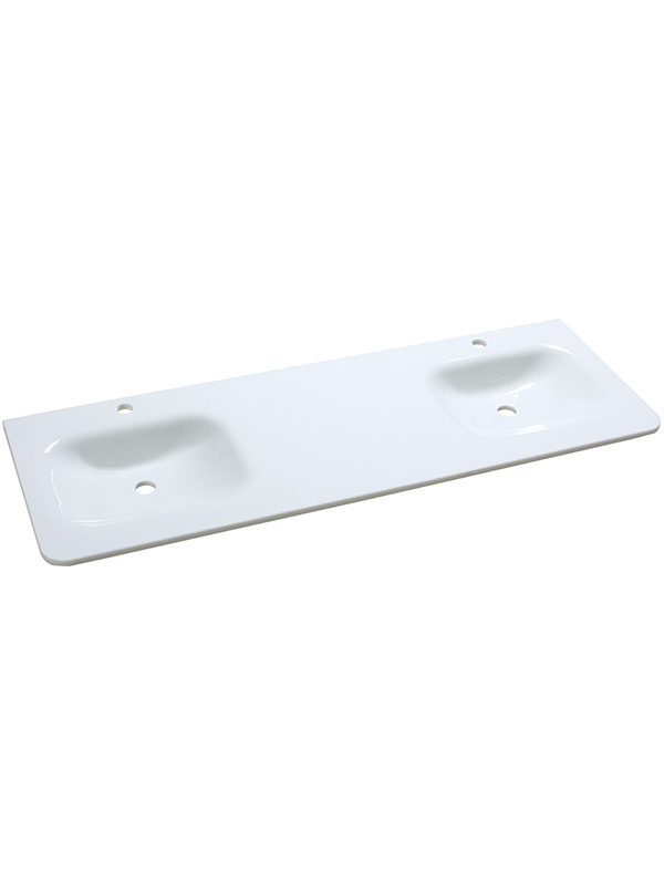 140cm Pure White Phoenix stone Double bowls Bathroom sinks