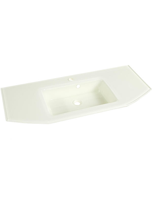 112cm Extra clear glass Curved Glass counter basin Bathroom sinks
