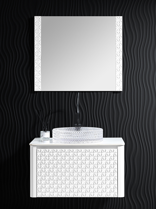 White New design Morden Style Wall mounted Elegent Bathroom Vanity set Bathroom Cabinet with Artificial stone countertop