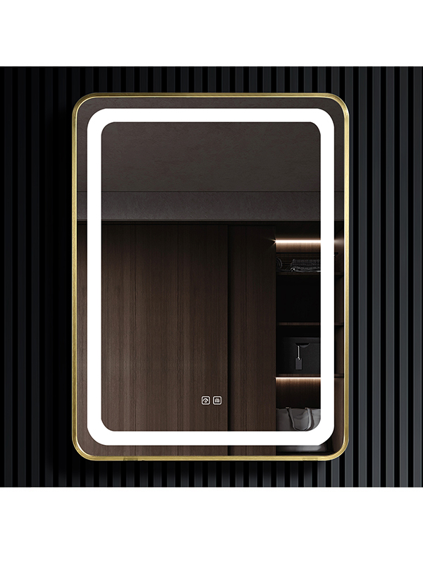XINHAI Newest Fogless 5mm Silver Hair Salon Framed Decorative whole Wall LED smart lighted bathroom Mirror