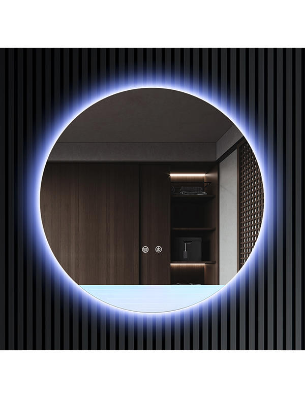 2022 New design Waterproof designer ACRYLIC frame round backlit bathroom led mirror