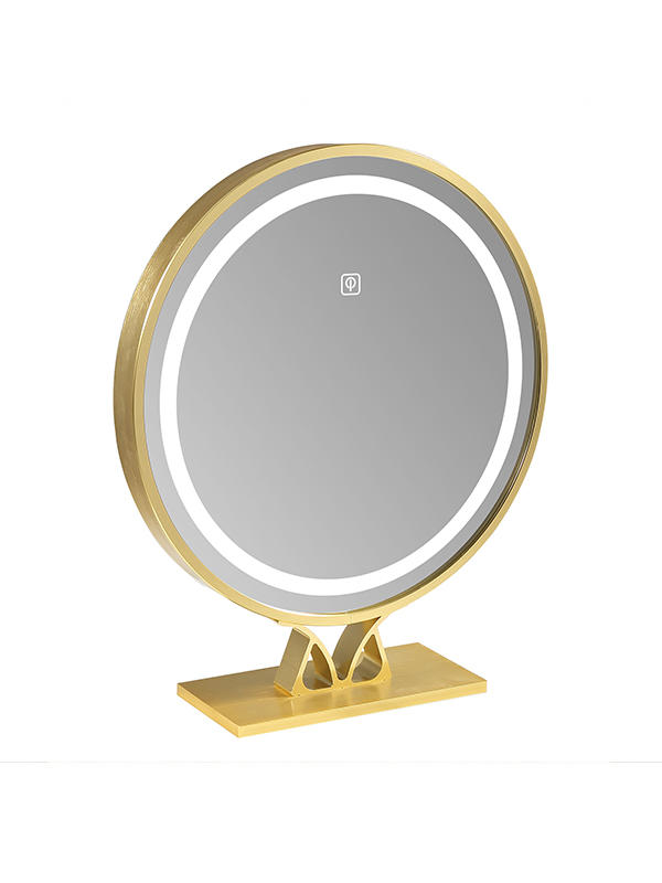 2022 new design 5 stars toilet mirror led mirror golden framed makeup mirror customized